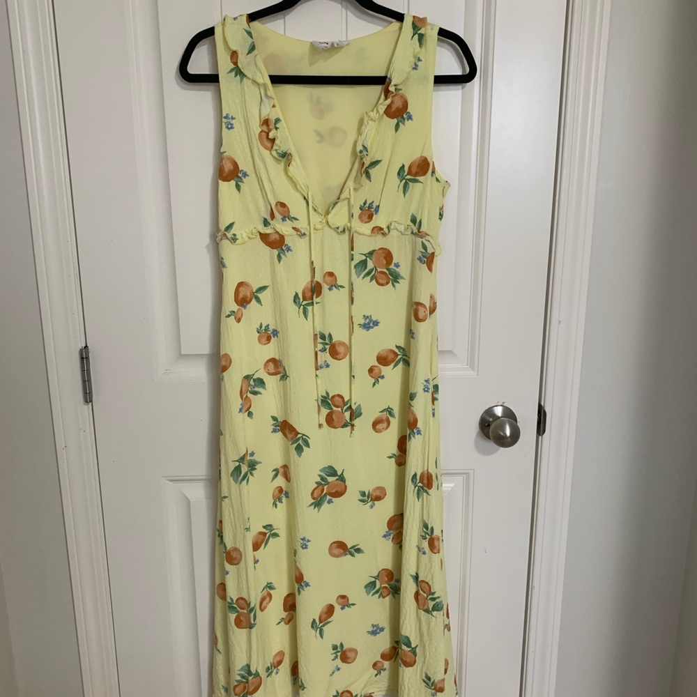 Floral Yellow Sleeveless Dress
